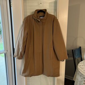 Lands’ End Women’s Trench Coat 22W Wool Blend